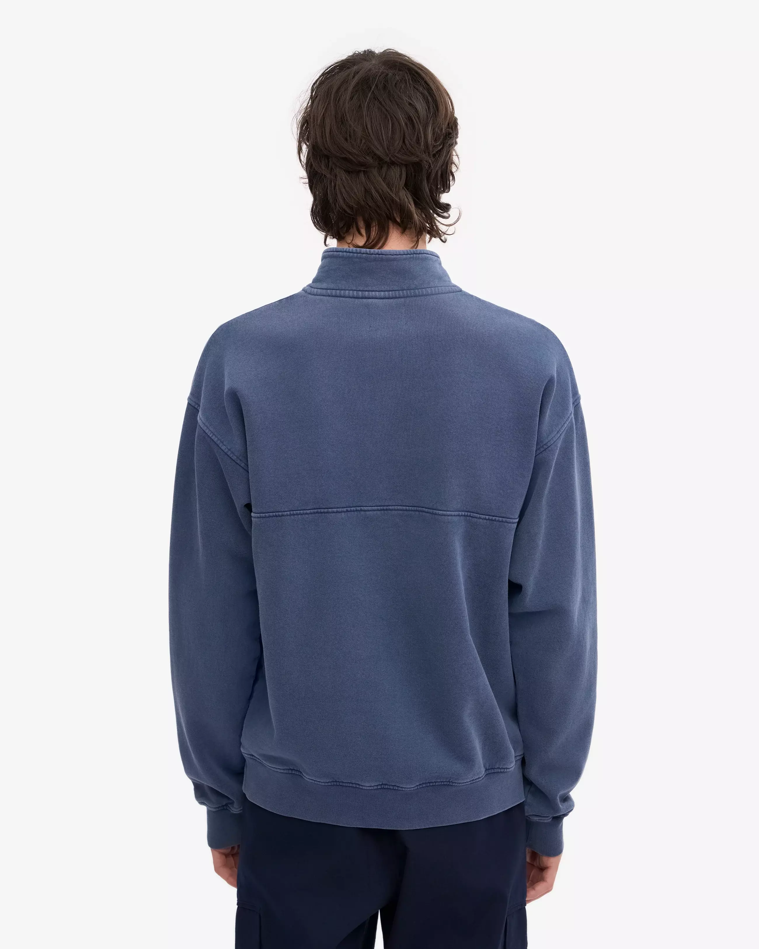 Colorful Standard Neptun Blue Organic Quarter Zip Pullover Herren blau